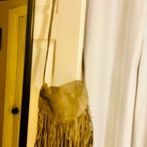 Fringed Tan Shoulder Bag